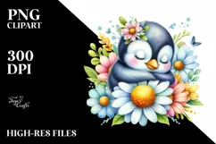 Colorful Baby Penguin Sleeping | Summer Clipart Product Image 3