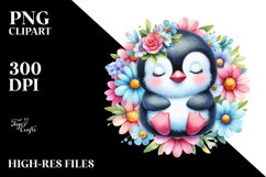 Colorful Baby Penguin Sleeping | Summer Clipart Product Image 3