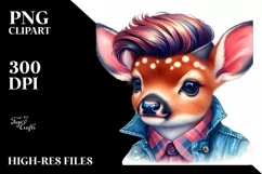 Cute Baby Deer with Cool Haircut PNG Product Image 3