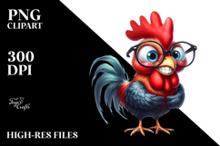 es-Wearing Goofy Rooster | Clipart Product Image 2