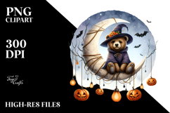 Halloween Bear with Jack O&#039; Lanterns PNG Product Image 2