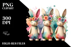 Colorful Pastel Bunny Wood PNG Product Image 2