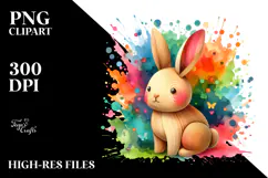 Vivid Wooden Bunny, Transparent PNG Product Image 2