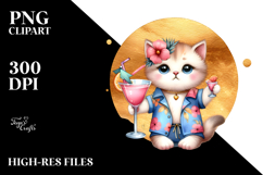 Funky Kitten Wearing Beachwear, Transparent PNG Product Image 2