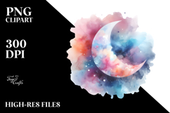 Colorful Abstract Moon PNG Product Image 2