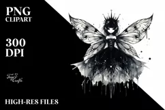 Gothic Fairy Clipart, Transparent PNG Product Image 1