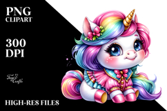 Smiling Baby Unicorn PNG Product Image 2