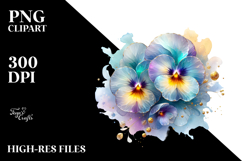 pansy Flower Watercolor Splash PNG Product Image 2