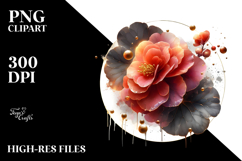 Abstract Glossy Begonia PNG Product Image 2