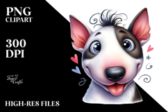 Happy Cartoon Bull Terrier PNG Product Image 2