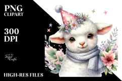 Energic Baby Lamb with Party Hat PNG Product Image 2