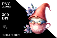 Cute Gnome with Lobelia, PNG Product Image 2