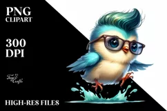 Cute Baby Bird with Stylish Sunglasses, High-Res PNG Product Image 3