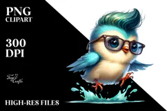 Cute Baby Bird with Stylish Sunglasses, High-Res PNG Product Image 2