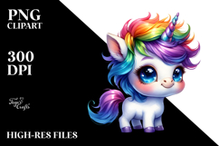 Cute Baby Unicorn with Vibrant Drawing, Transparent PNG Product Image 2