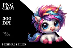 Playful Baby Unicorn, PNG Product Image 2