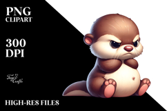 Cute Cartoon Otter with Comical Udder PNG Product Image 2