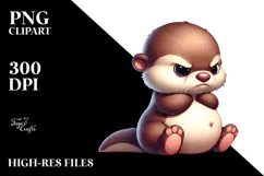 Cute Cartoon Otter with Comical Udder PNG Product Image 2