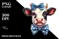Funny Cow with Bow and Tie, PNG Product Image 2