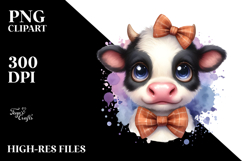 Funny Cow with Bow and Tie, PNG Product Image 2