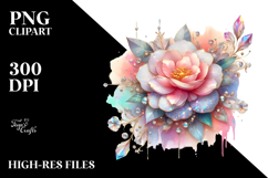 Colorful Camellia Diamond Abstract, High-Res PNG Product Image 2