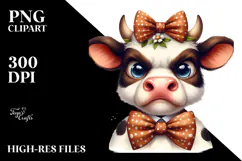 Simple Cow with Bow and Tie, High-Res PNG Product Image 2