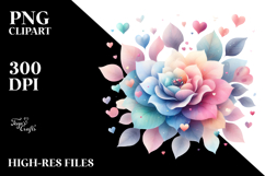 Colorful Simple Flower with Heart Petals PNG Product Image 2