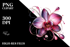Glossy Orchid Watercolor Splash, PNG Product Image 2