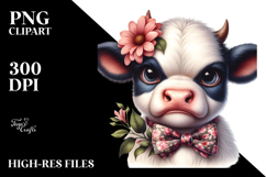 Baby Cow with Bow and Tie, High-Res PNG Product Image 2