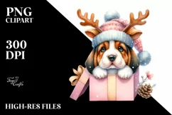 Winter Basset Hound PNG Product Image 3