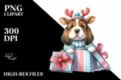 Winter Basset Hound PNG Product Image 3
