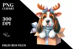Winter Basset Hound PNG Product Image 1