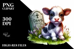 Cute Vibrant Baby Cow | Simple Clipart Product Image 1