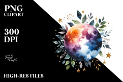 Vibrant Abstract Moon with Foliage Stars Product Image 2