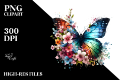 Colorful Butterfly Painting PNG Product Image 2