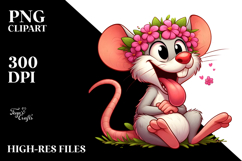 Goofy Mouse with Flower Crown PNG Product Image 2