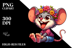 Goofy Mouse with Flower Crown PNG Product Image 2
