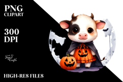 Cute Baby Cow Halloween Simple Attire PNG Product Image 2