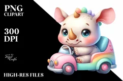 Colorful Baby Rhino | Clipart Product Image 3
