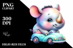 Colorful Baby Rhino | Clipart Product Image 3