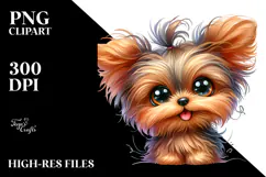 Happy Yorkipoo Watercolor PNG Product Image 2