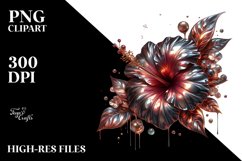 Glossy Hibiscus Shiny Material Sublimation Clipart Product Image 1