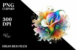 Watercolor Luxury Flower Splash Clipart Product Image 1