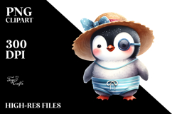 Baby Penguin Wearing Beachwear PNG Product Image 2