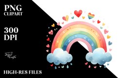 Simple Rainbow with Hearts PNG Product Image 2