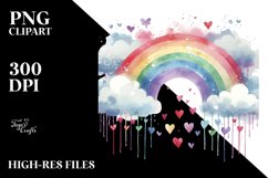Simple Washed Rainbow with Hearts PNG Product Image 2