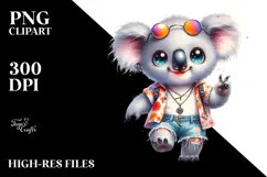 Cute Koala with Punk Look, Transparent PNG Product Image 2
