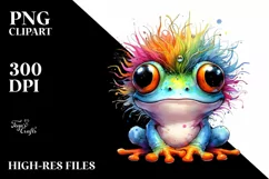 Colorful Layered Watercolor Cute Baby Frog Product Image 3