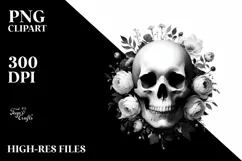 Simple Skull Clipart, Transparent PNG Product Image 1