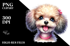 Watercolor Baby Poodle PNG Product Image 2